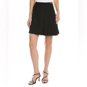 Tory Burch Kayden Skirt Wool Blend Academia Pleated Black Size 12